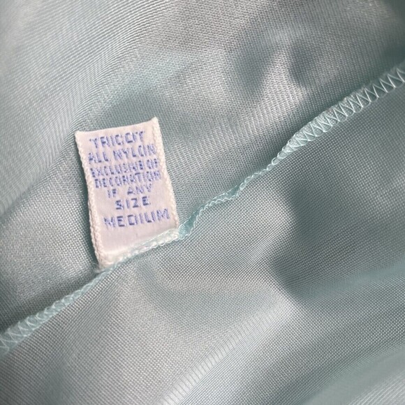 Vintage Vanity Fair Women's Robe Dressing Gown M Blue Chiffon Lace Nylon - Picture 5 of 5